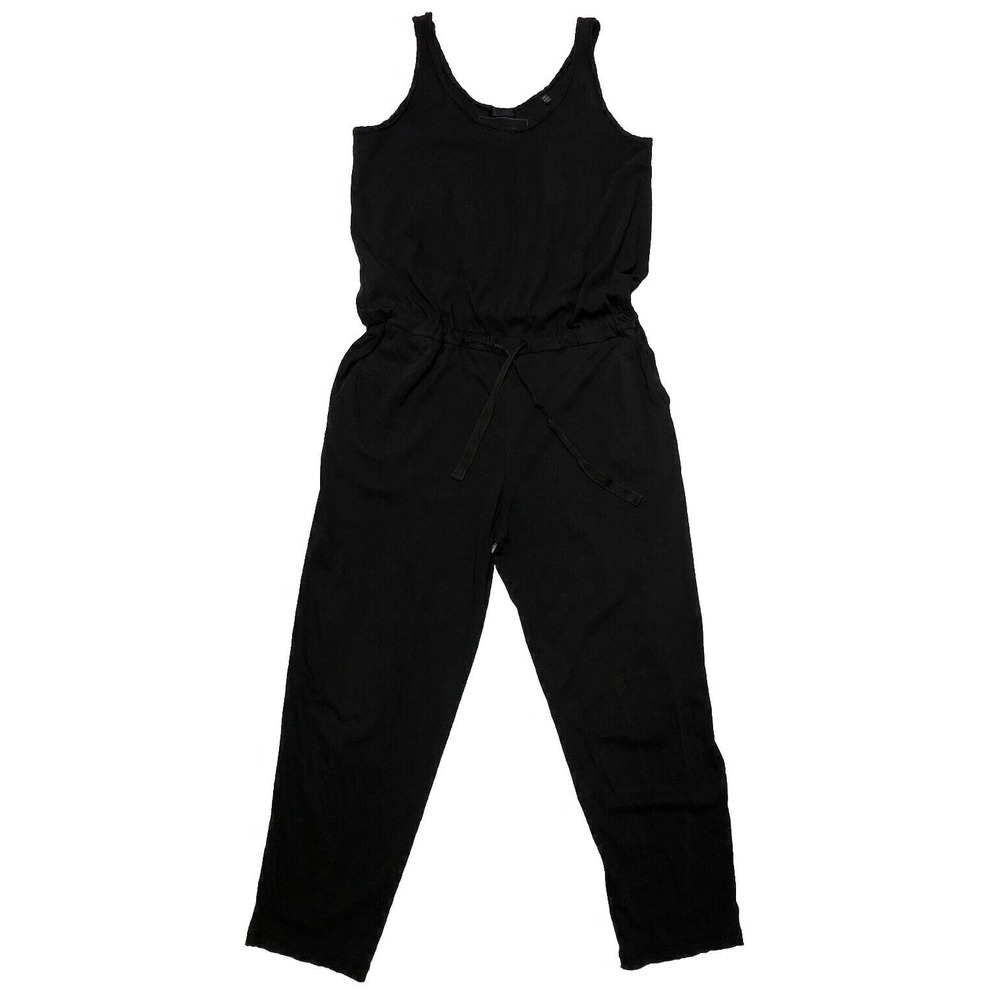 ATM Anthony Thomas Mellilo Matte Black High Torsion Jumpsuit Raw Hem S